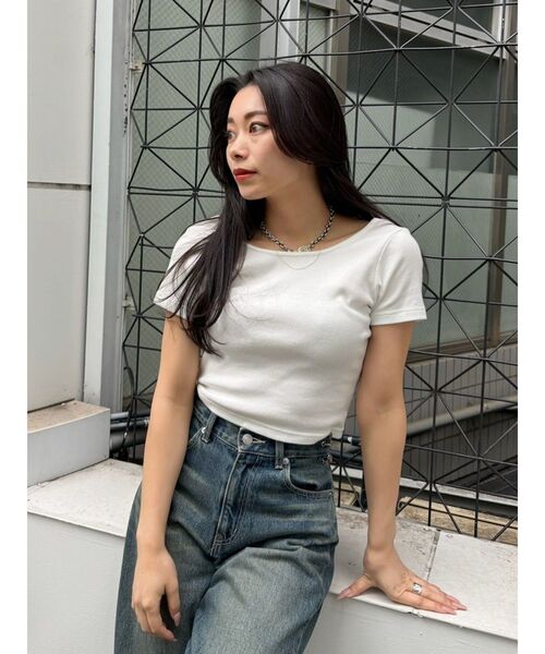 EVRIS(エヴリス)の「バックオープンリブショートTシャツ(Tシャツ/カットソー・レディース・ブラック/グレー/ピンク/ホワイト・FREE)」の17枚目の写真