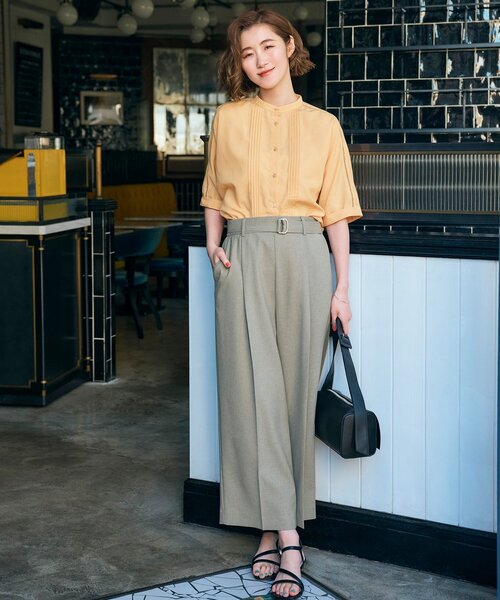 grove（グローブ）の「◆【イージーケア・UVカット・接触冷感】ピンタックドルマンシャツブラウス（シャツ/ブラウス・レディース・オフホワイト/ブラック/イエロー/ナチュラル/ホワイト系5・01/02/03/04/05）」の8枚目の写真