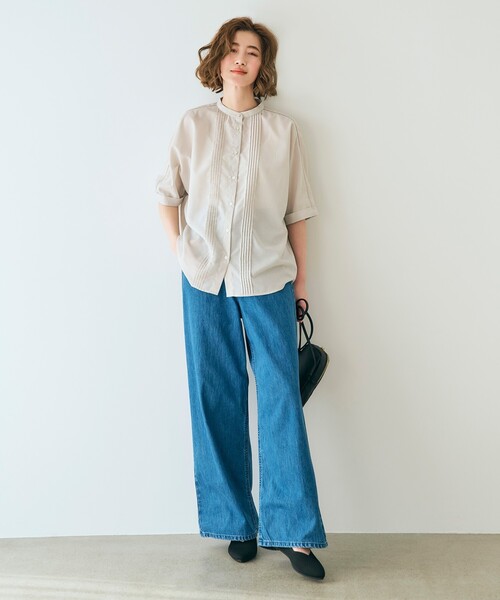 grove（グローブ）の「◆【イージーケア・UVカット・接触冷感】ピンタックドルマンシャツブラウス（シャツ/ブラウス・レディース・オフホワイト/ブラック/イエロー/ナチュラル/ホワイト系5・01/02/03/04/05）」の13枚目の写真