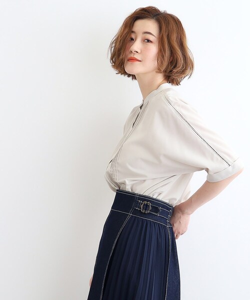 grove（グローブ）の「◆【イージーケア・UVカット・接触冷感】ピンタックドルマンシャツブラウス（シャツ/ブラウス・レディース・オフホワイト/ブラック/イエロー/ナチュラル/ホワイト系5・01/02/03/04/05）」の16枚目の写真