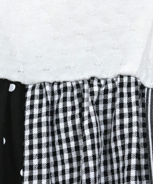 SLAP SLIP（スラップスリップ）の「肩フリルストライプチェックドット切り替えスカートワンピース(80~140cm)（ワンピース・キッズ・ブルー系その他/ブラック系その他・110cm/120cm/140cm/130cm/90cm/100cm/80ｃｍ）」の11枚目の写真