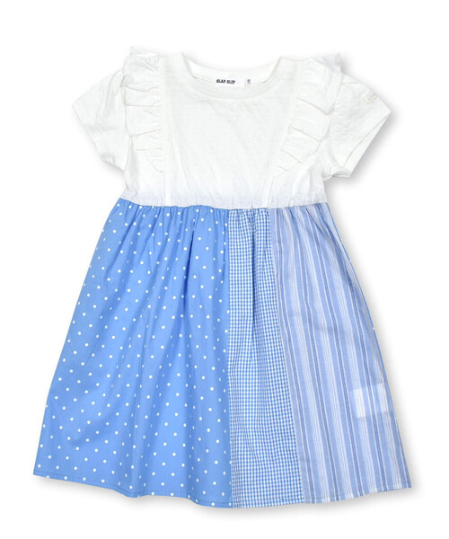 SLAP SLIP（スラップスリップ）の「肩フリルストライプチェックドット切り替えスカートワンピース(80~140cm)（ワンピース・キッズ・ブルー系その他/ブラック系その他・110cm/120cm/140cm/130cm/90cm/100cm/80ｃｍ）」の14枚目の写真