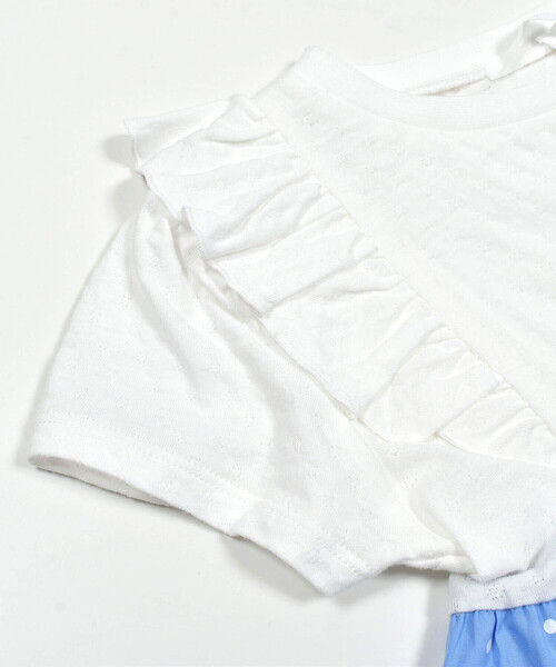 SLAP SLIP（スラップスリップ）の「肩フリルストライプチェックドット切り替えスカートワンピース(80~140cm)（ワンピース・キッズ・ブルー系その他/ブラック系その他・110cm/120cm/140cm/130cm/90cm/100cm/80ｃｍ）」の17枚目の写真