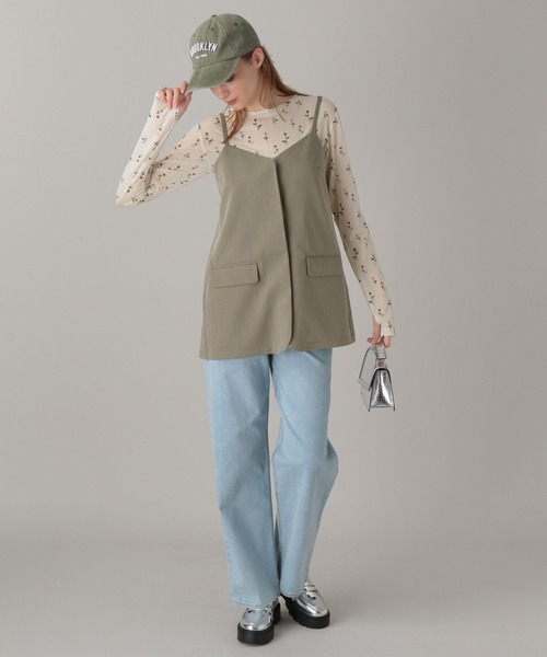 FOREVER 21(フォーエバー トゥエンティーワン)の「【2024SS】ジャケ風キャミチュニック(その他トップス・レディース・ブラック/ベージュ・FREE)」の4枚目の写真