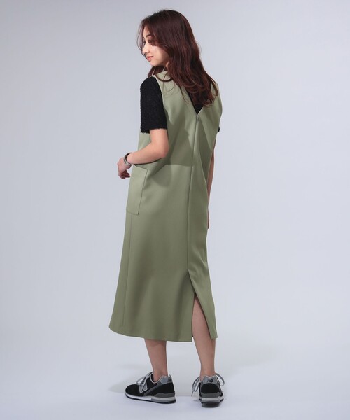 B:MING by BEAMS（ビーミングバイビームス）の「深Vネック ジャンパースカート（S～M)（ジャンパースカート・レディース・ブラック/ブラウン系その他3・SMALL/MEDIUM）」の7枚目の写真