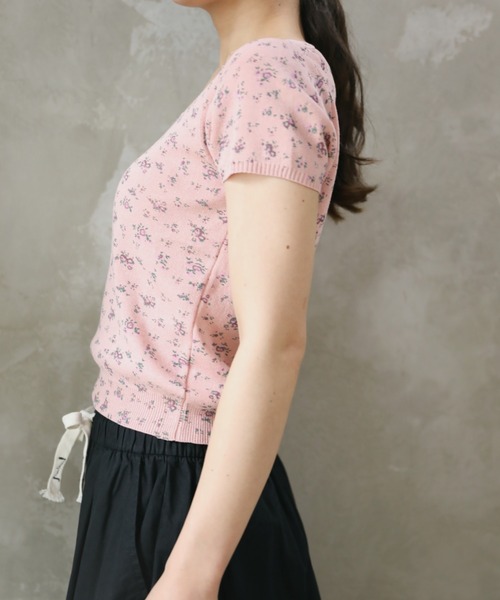 aimoha（アイモハ）の「【Aimoha】花柄半袖トップス (SS)（Tシャツ/カットソー・レディース・ホワイト/ピンク/イエロー/ブルー/ブラック・FREE）」の10枚目の写真