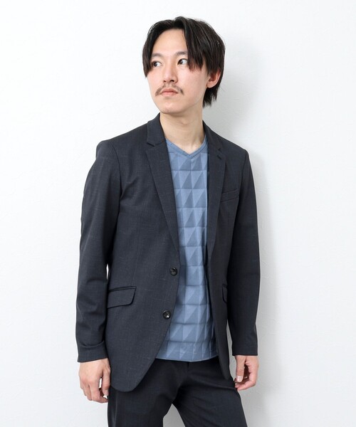 NOLLEY’S（ノーリーズ）の「幾何学リンクスVネックTシャツ（Tシャツ/カットソー・メンズ・ホワイト/グレイッシュブルー/チャコールグレー・S/L/XL/M）」の14枚目の写真