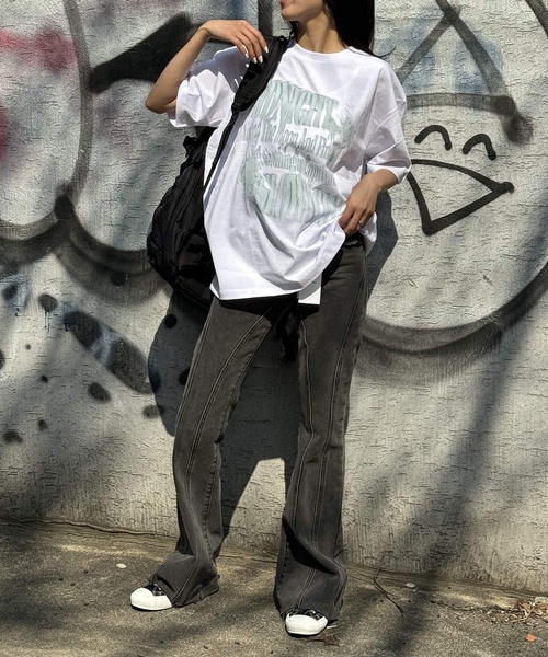 SLOWACID（スローアシッド）の「【UNISEX】SLOW ACID／OPTICAL T 2118248（Tシャツ/カットソー・レディース・ネイビー/ホワイト/ブラック・MEDIUM/SMALL/LARGE）」の5枚目の写真