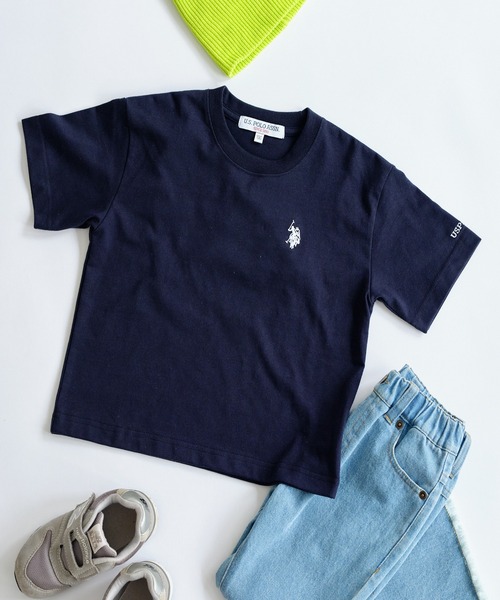 U.S. POLO ASSN.（ユーエスポロアッスン）の「【WEB限定】【KIDS】【U.S. POLO ASSN】刺繍ロゴTee（Tシャツ/カットソー・キッズ・アイボリー/ネイビー・100/120/140/150）」の4枚目の写真