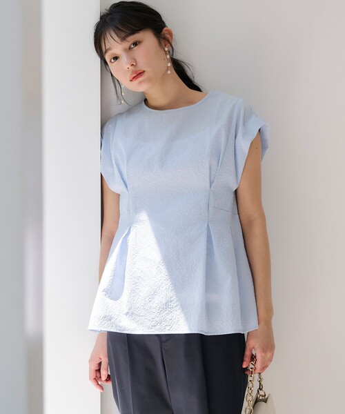 ANY SIS（エニィスィス）の「【洗える】カラミタンブラータック ブラウス（シャツ/ブラウス・レディース・スカイブルー系/ホワイト系/ブラック系・2）」の3枚目の写真