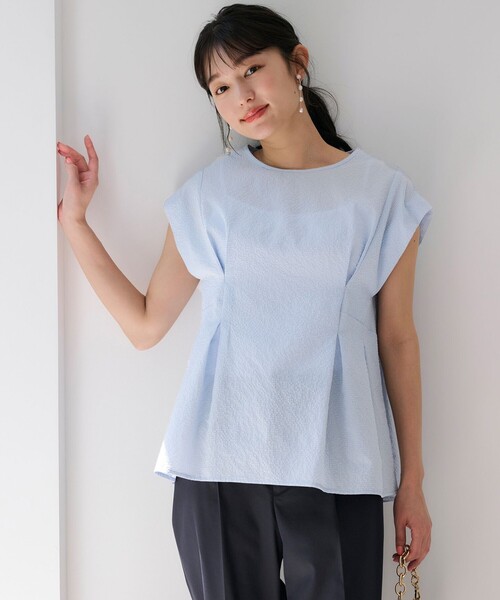 ANY SIS（エニィスィス）の「【洗える】カラミタンブラータック ブラウス（シャツ/ブラウス・レディース・スカイブルー系/ホワイト系/ブラック系・2）」の4枚目の写真