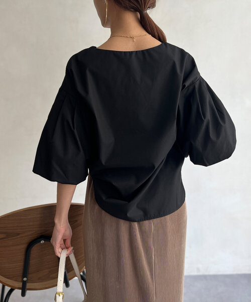 Chez toi(シェトワ)の「袖バルーンブラウス(シャツ/ブラウス・レディース・ライム/ブラック/ブルー/ブラック系その他・FREE)」の11枚目の写真