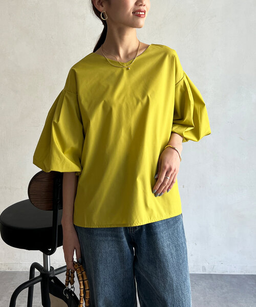 Chez toi(シェトワ)の「袖バルーンブラウス(シャツ/ブラウス・レディース・ライム/ブラック/ブルー/ブラック系その他・FREE)」の16枚目の写真