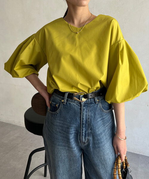 Chez toi(シェトワ)の「袖バルーンブラウス(シャツ/ブラウス・レディース・ライム/ブラック/ブルー/ブラック系その他・FREE)」の22枚目の写真