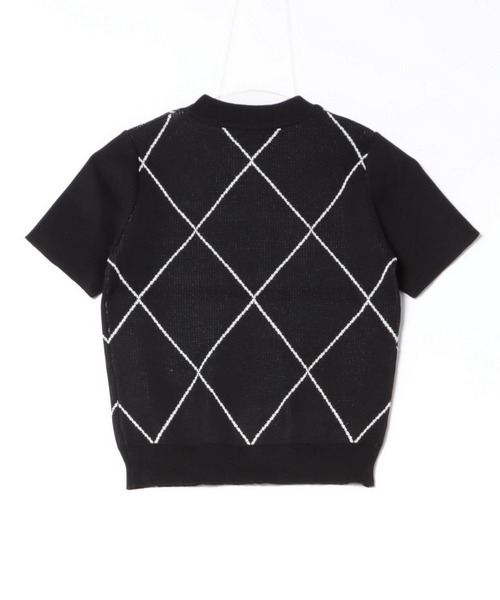 MIIA（ミーア）の「ダイヤ柄リボンニット（ニット/セーター・レディース・ブラック/オフホワイト・FREE）」の12枚目の写真