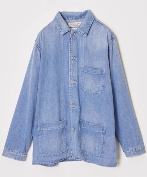 REMI RELIEF(レミレリーフ)の「REMI RELIEF(レミレリーフ)7.5Oz DENIM カバーオールSHIRT(刺繍:スカル)(カバーオール・メンズ・ブルー・L)」の3枚目の写真