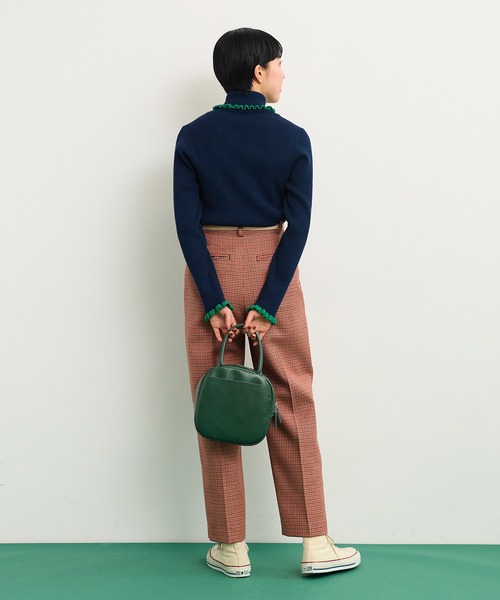 CHILD WOMAN(チャイルドウーマン)の「2/30グミ加工 レトロ千鳥柄 パンツ(その他パンツ・レディース・レッド・38/36)」の7枚目の写真