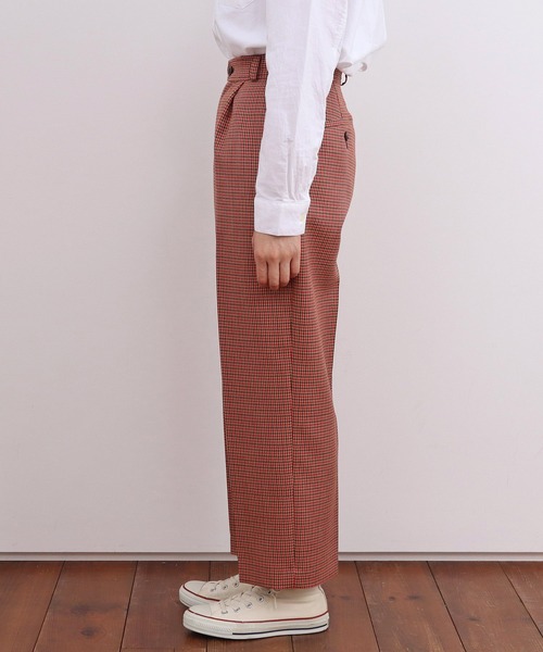 CHILD WOMAN(チャイルドウーマン)の「2/30グミ加工 レトロ千鳥柄 パンツ(その他パンツ・レディース・レッド・38/36)」の19枚目の写真