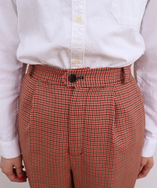 CHILD WOMAN(チャイルドウーマン)の「2/30グミ加工 レトロ千鳥柄 パンツ(その他パンツ・レディース・レッド・38/36)」の21枚目の写真