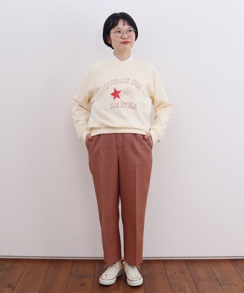 CHILD WOMAN(チャイルドウーマン)の「2/30グミ加工 レトロ千鳥柄 パンツ(その他パンツ・レディース・レッド・38/36)」の12枚目の写真