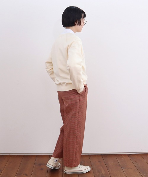 CHILD WOMAN(チャイルドウーマン)の「2/30グミ加工 レトロ千鳥柄 パンツ(その他パンツ・レディース・レッド・38/36)」の14枚目の写真