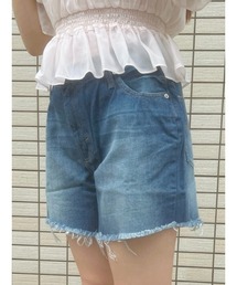 F i.n.t | デニム裾フリンジショートパンツ/F&A/fint(デニムパンツ)