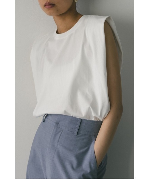 STYLEMIXER（スタイルミキサー）の「ショルダータックタンク（タンクトップ・レディース・ホワイト/ピンク/チャコールグレー/ブラック・FREE）」の2枚目の写真