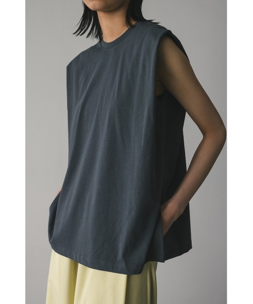 STYLEMIXER（スタイルミキサー）の「ショルダータックタンク（タンクトップ・レディース・ホワイト/ピンク/チャコールグレー/ブラック・FREE）」の4枚目の写真