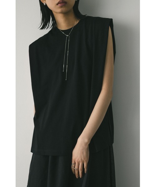 STYLEMIXER（スタイルミキサー）の「ショルダータックタンク（タンクトップ・レディース・ホワイト/ピンク/チャコールグレー/ブラック・FREE）」の3枚目の写真