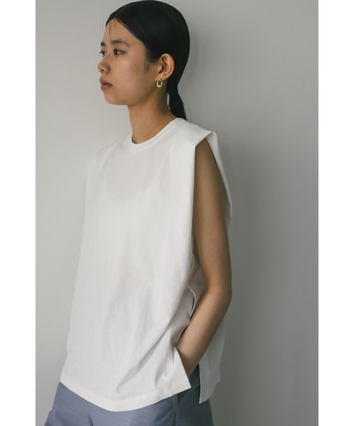 STYLEMIXER（スタイルミキサー）の「ショルダータックタンク（タンクトップ・レディース・ホワイト/ピンク/チャコールグレー/ブラック・FREE）」の8枚目の写真