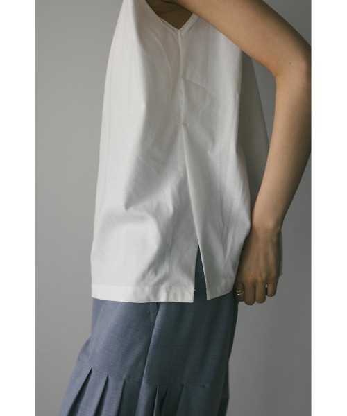 STYLEMIXER（スタイルミキサー）の「ショルダータックタンク（タンクトップ・レディース・ホワイト/ピンク/チャコールグレー/ブラック・FREE）」の10枚目の写真