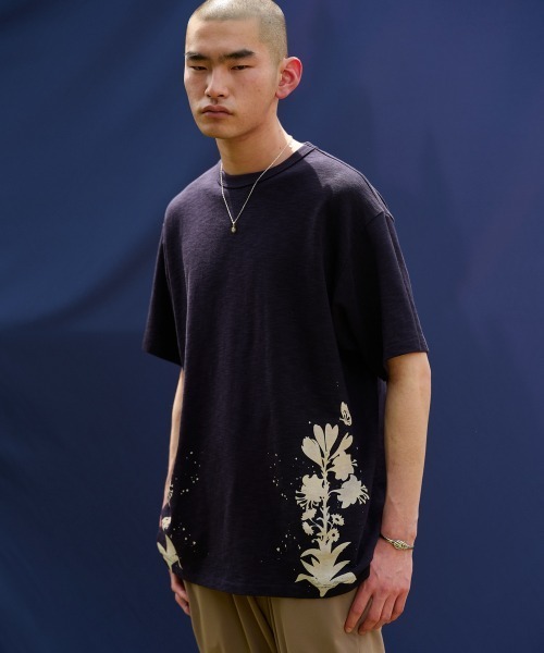 rehacer(レアセル)の「rehacer. : Drip Slub Yarn CS / ドリップ スラブ ヤーン カットソー(Tシャツ/カットソー・メンズ・ネイビー/ブラック・SMALL/MEDIUM/LARGE)」の5枚目の写真