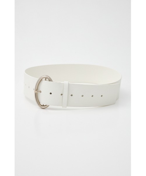 SLY（スライ）の「ELLIPSE BUCKLE WIDE BELT エリプス バックル ワイド ベルト（ベルト・レディース・ホワイト/ブラック・FREE）」の3枚目の写真