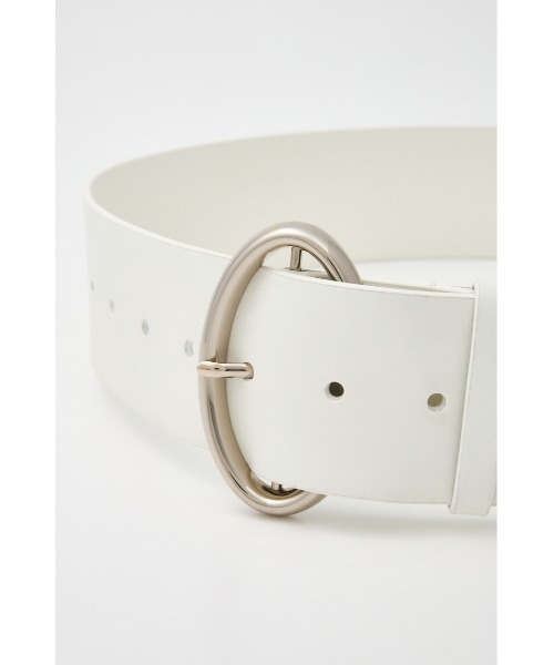 SLY（スライ）の「ELLIPSE BUCKLE WIDE BELT エリプス バックル ワイド ベルト（ベルト・レディース・ホワイト/ブラック・FREE）」の6枚目の写真