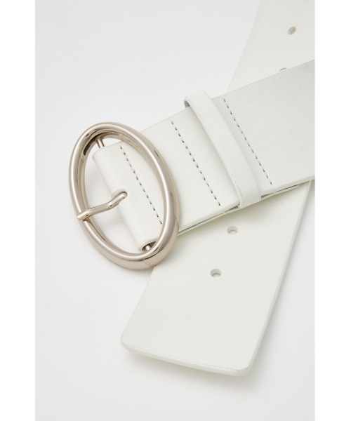 SLY（スライ）の「ELLIPSE BUCKLE WIDE BELT エリプス バックル ワイド ベルト（ベルト・レディース・ホワイト/ブラック・FREE）」の8枚目の写真