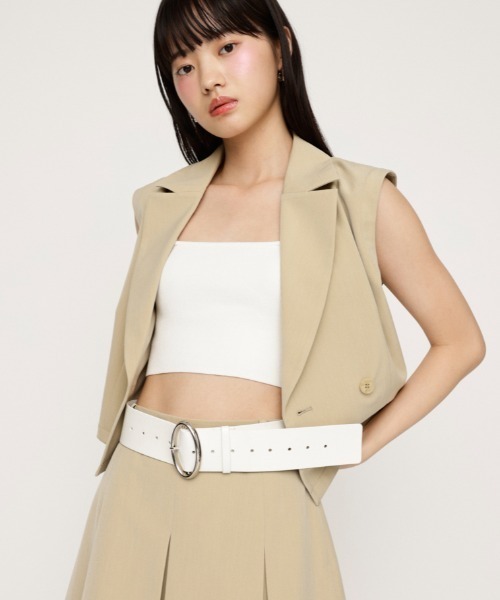 SLY（スライ）の「ELLIPSE BUCKLE WIDE BELT エリプス バックル ワイド ベルト（ベルト・レディース・ホワイト/ブラック・FREE）」の10枚目の写真