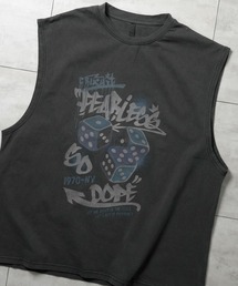 HALHAM（ハルハム）の「ヴィンテージライク ノースリーブ プリントTシャツ【IR】（Tシャツ/カットソー）」