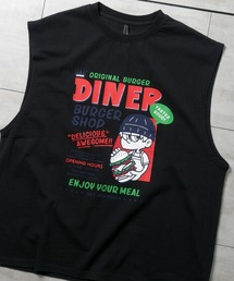 HALHAM（ハルハム）の「ヴィンテージライク ノースリーブ プリントTシャツ【IR】 オーバーサイズ メンズ レディース（Tシャツ/カットソー）」
