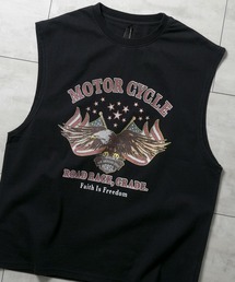 HALHAM（ハルハム）の「ヴィンテージライク ノースリーブ プリントTシャツ【IR】 レディース メンズ（Tシャツ/カットソー）」