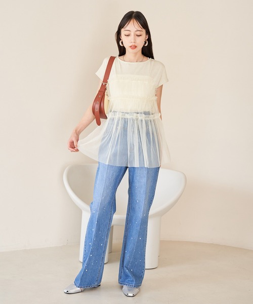 VIS(ビス)の「ホットフィットフレアデニム(デニムパンツ・レディース・ブラック系その他/ブルー系その他4・M/S)」の13枚目の写真