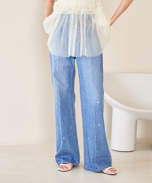 VIS(ビス)の「ホットフィットフレアデニム(デニムパンツ・レディース・ブラック系その他/ブルー系その他4・M/S)」の7枚目の写真