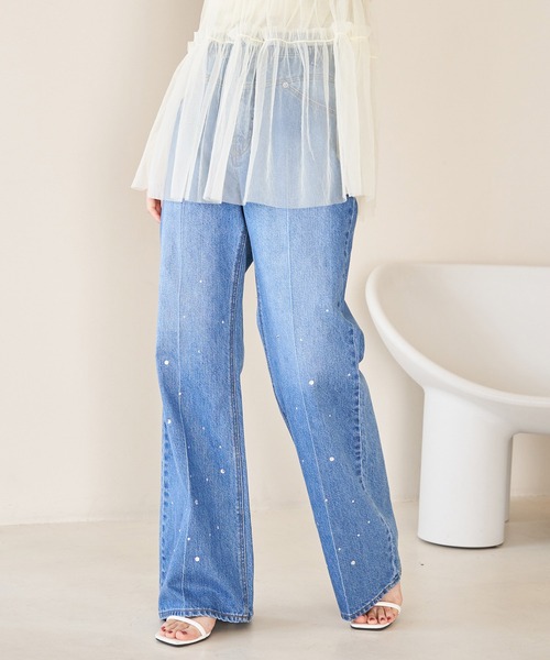 VIS(ビス)の「ホットフィットフレアデニム(デニムパンツ・レディース・ブラック系その他/ブルー系その他4・M/S)」の8枚目の写真