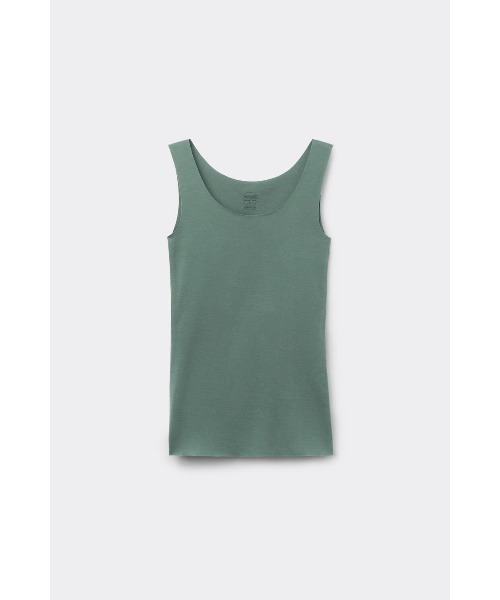 Intimissimi（インティミッシミ）の「カットオフ コットン ラウンドネック タンクトップ【シームレス シンプル】（タンクトップ・レディース・ブラック/キナリ/ベージュ/スモークピンク/ライトカーキ/アーミー/グレイッシュブルー/サーモンピンク/ダークインディゴブルー/ワイン/ヘザーチャコール/セージグリーン/ワイン系1/カーキ/ライトブルー/ライラック・M/S/L）」の19枚目の写真