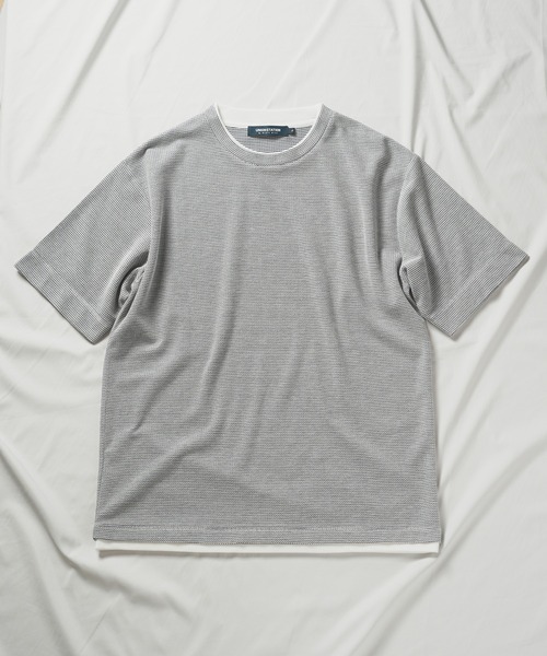 ハニカムボーダーフェイクレイヤードTシャツ(Tシャツ/カットソー)|UNION STATION(ユニオンステーション)