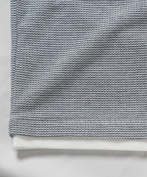 UNION STATION（ユニオンステーション）の「ハニカムボーダーフェイクレイヤードTシャツ（Tシャツ/カットソー・メンズ・ブラック/ホワイト×ブラック/ホワイト×ネイビー・M/LL/L）」の6枚目の写真