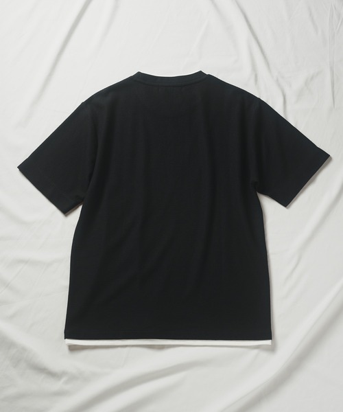 UNION STATION（ユニオンステーション）の「ハニカムボーダーフェイクレイヤードTシャツ（Tシャツ/カットソー・メンズ・ブラック/ホワイト×ブラック/ホワイト×ネイビー・M/LL/L）」の9枚目の写真