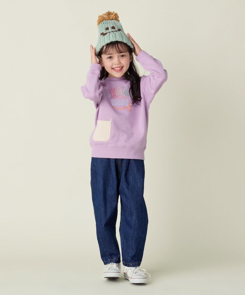 BEAMS mini（ビームスミニ）の「スマイル ニット ポンポン ワッチ 2024FW（ニットキャップ/ビーニー・キッズ・ブルー/ベージュ/ミント/ピンク・ONE SIZE）」の7枚目の写真