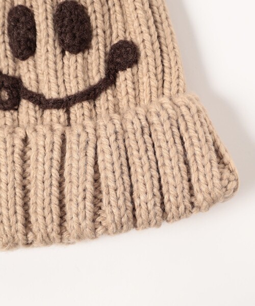 BEAMS mini（ビームスミニ）の「スマイル ニット ポンポン ワッチ 2024FW（ニットキャップ/ビーニー・キッズ・ブルー/ベージュ/ミント/ピンク・ONE SIZE）」の10枚目の写真