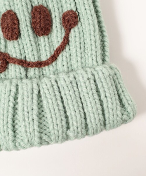 BEAMS mini（ビームスミニ）の「スマイル ニット ポンポン ワッチ 2024FW（ニットキャップ/ビーニー・キッズ・ブルー/ベージュ/ミント/ピンク・ONE SIZE）」の13枚目の写真