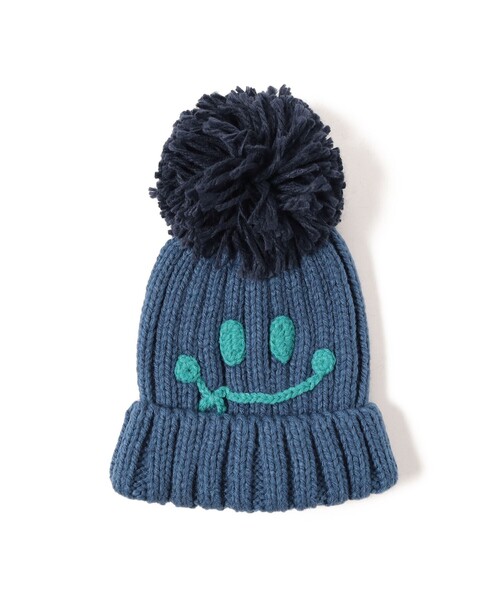 BEAMS mini（ビームスミニ）の「スマイル ニット ポンポン ワッチ 2024FW（ニットキャップ/ビーニー・キッズ・ブルー/ベージュ/ミント/ピンク・ONE SIZE）」の14枚目の写真